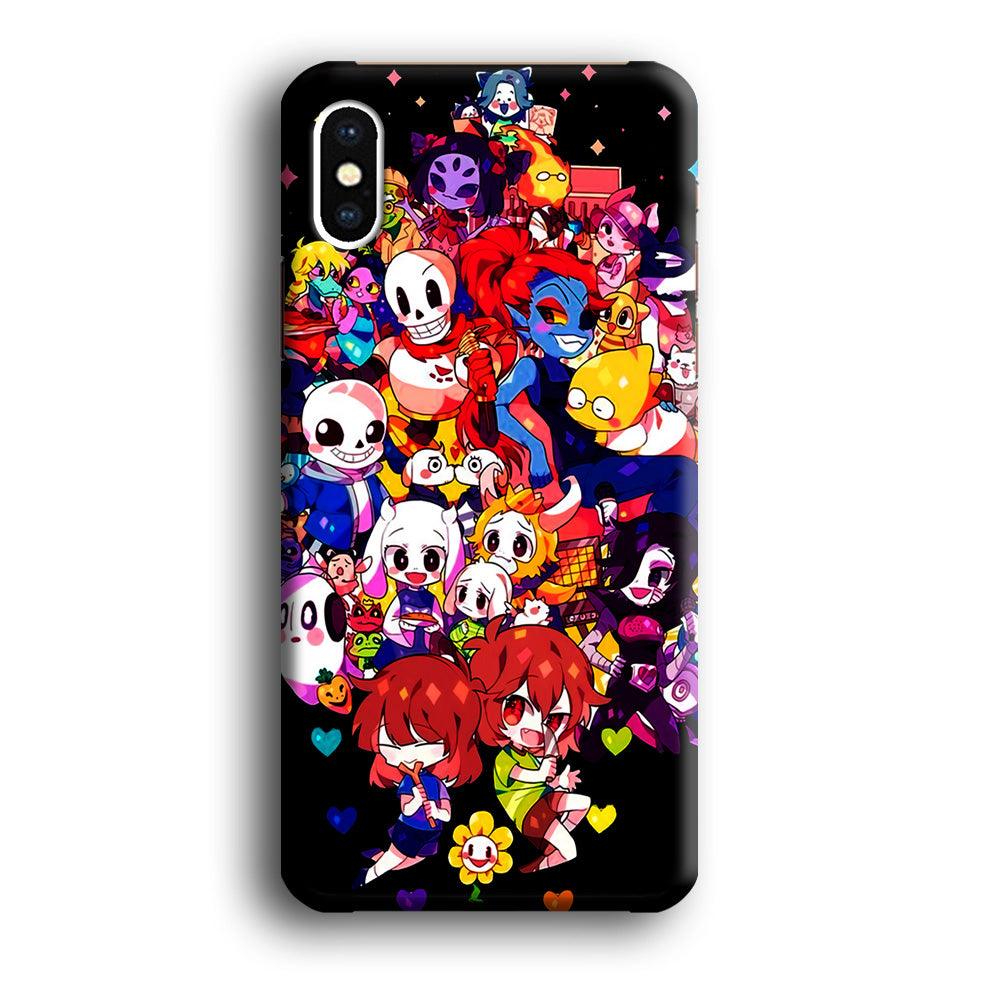 Undertale Black iPhone X Case-Plastic / Full Wrap (3D Case)-Xtracase