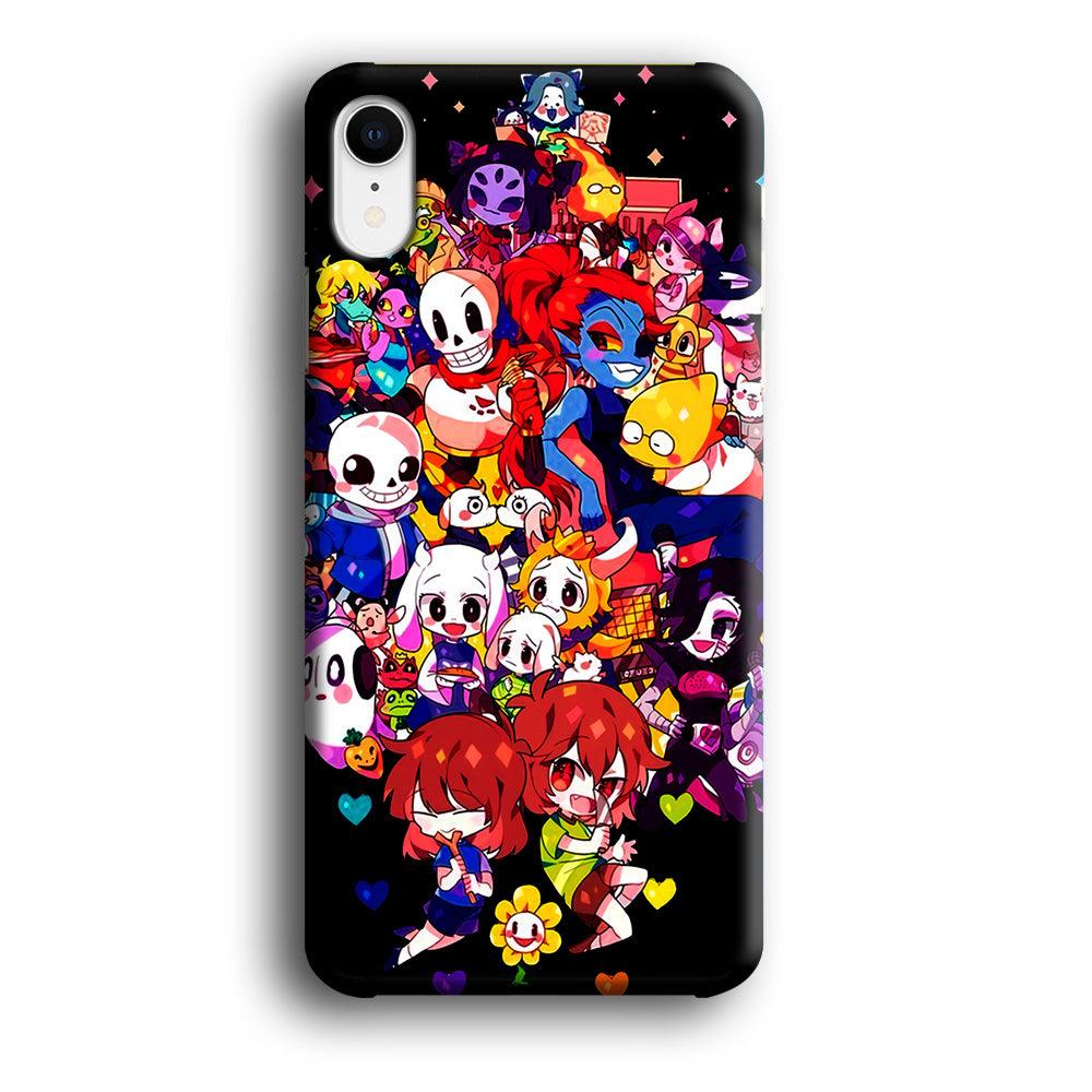 Undertale Black iPhone XR Case-Plastic / Full Wrap (3D Case)-Xtracase