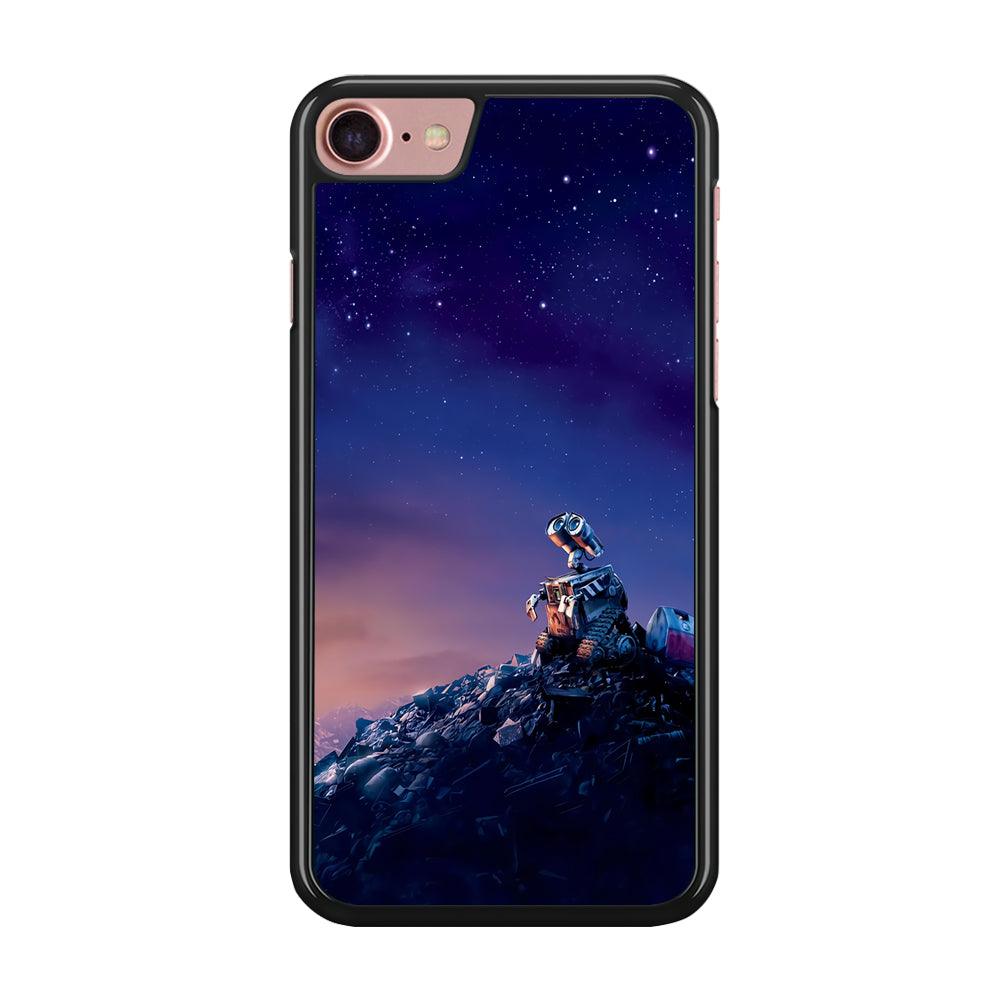 Wall-e Looks Up at The Sky iPhone SE 2020 Case-Rubber / Black (2D Case)-Xtracase