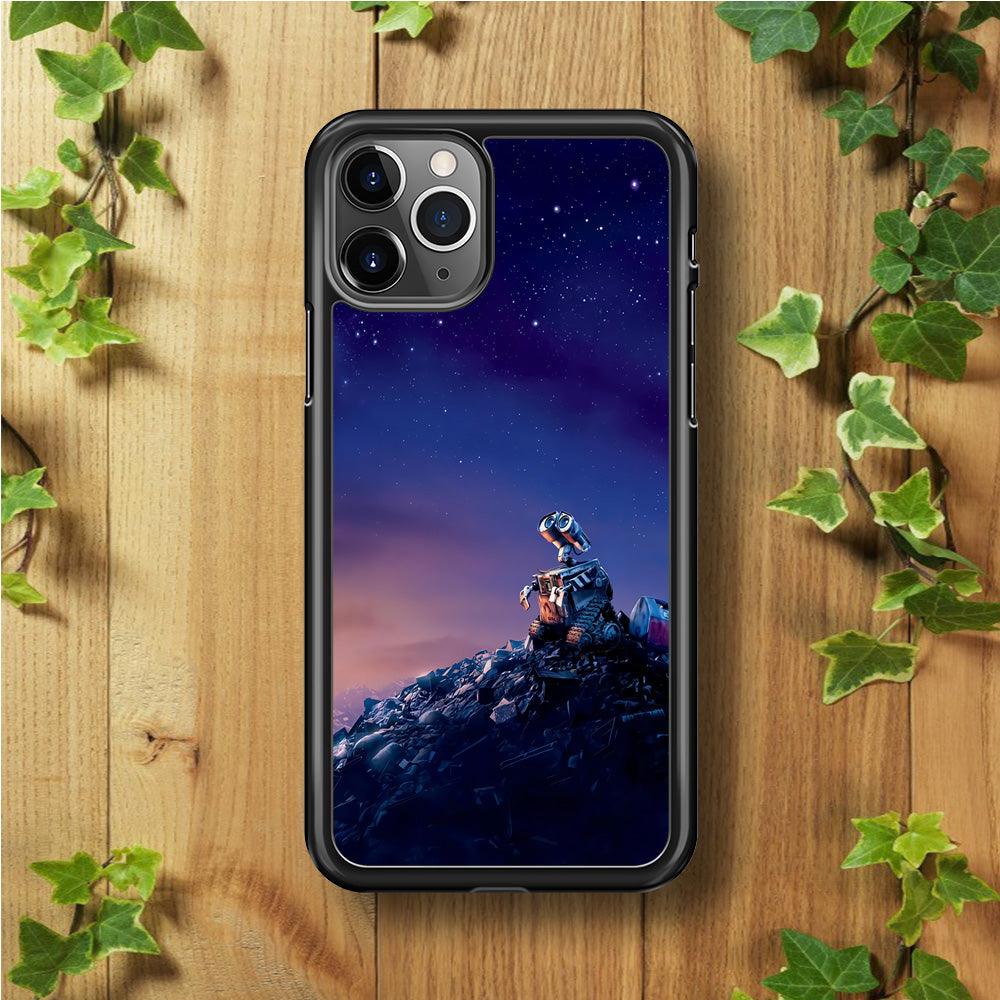 Wall-e Looks Up at The Sky iPhone 11 Pro Case-Rubber / Black (2D Case)-Xtracase
