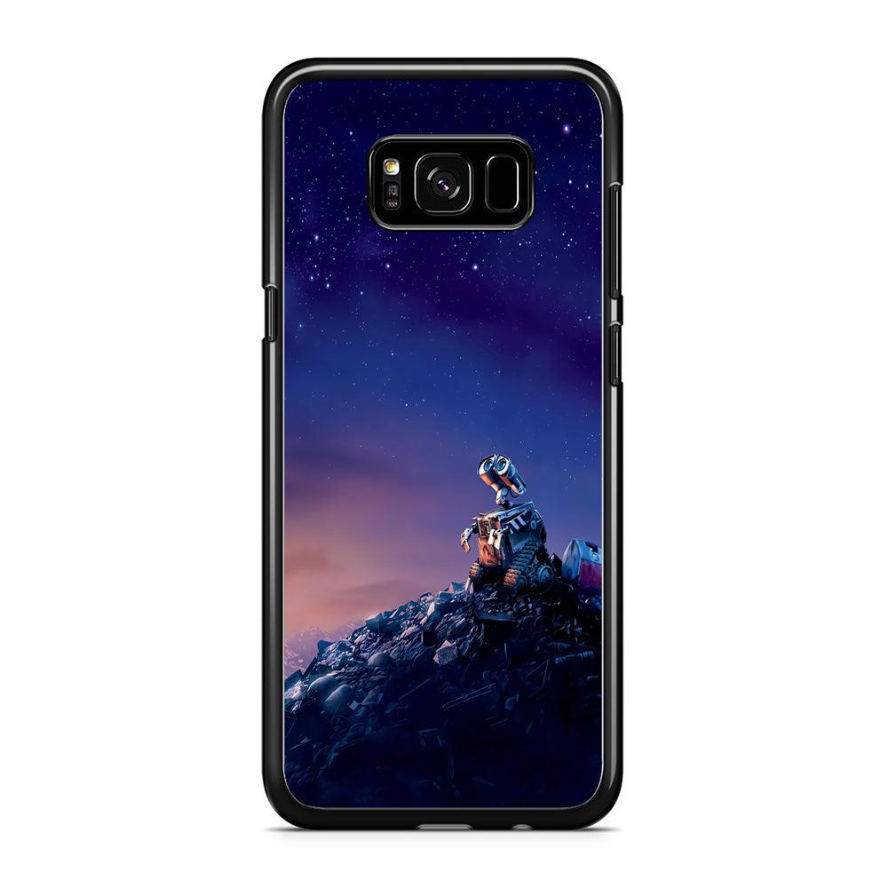 Wall-e Looks Up at The Sky Samsung Galaxy S8 Case-Rubber / Black (2D Case)-Xtracase