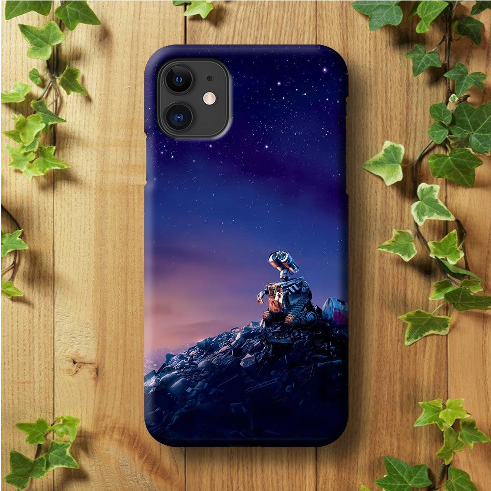Wall-e Looks Up at The Sky iPhone 11 Case-Plastic / Full Wrap (3D Case)-Xtracase