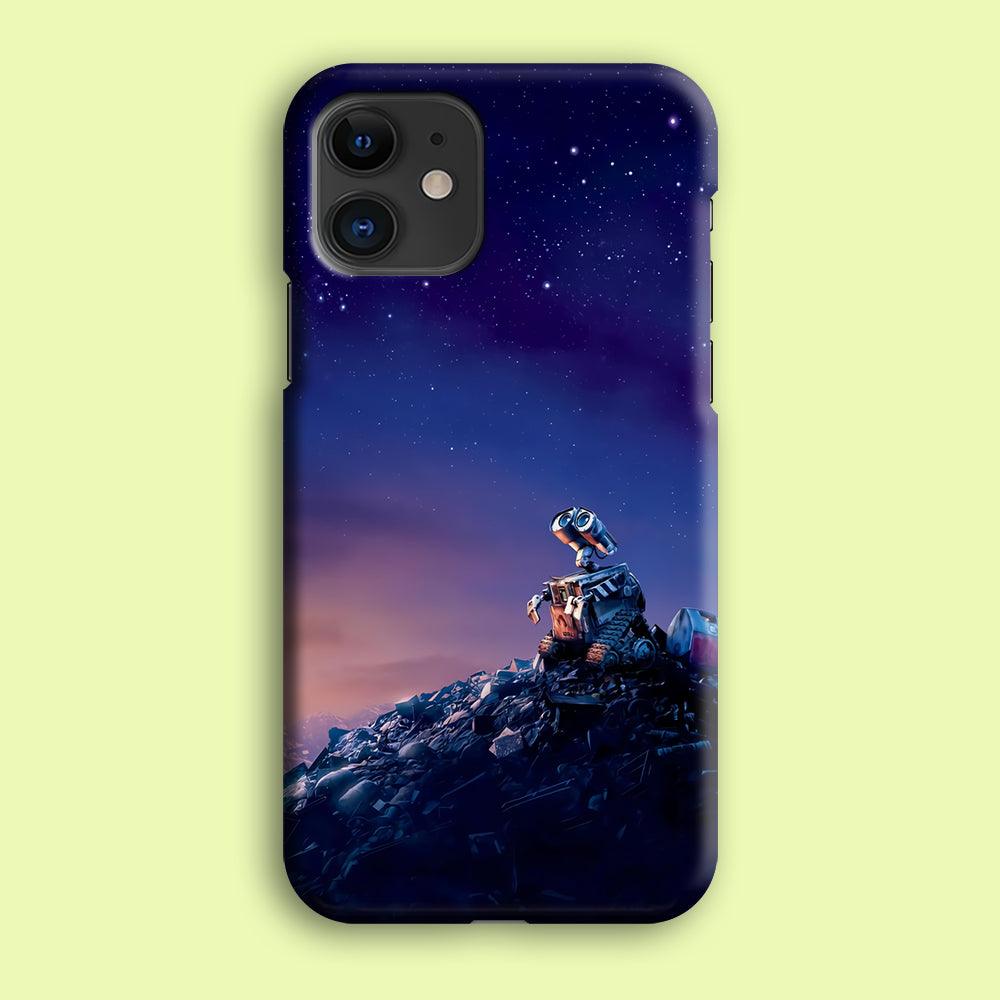 Wall-e Looks Up at The Sky iPhone 12 Case-Plastic / Full Wrap (3D Case)-Xtracase