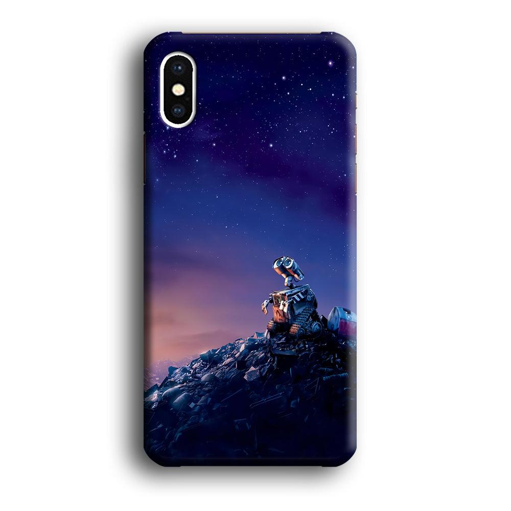 Wall-e Looks Up at The Sky iPhone Xs Max Case-Plastic / Full Wrap (3D Case)-Xtracase