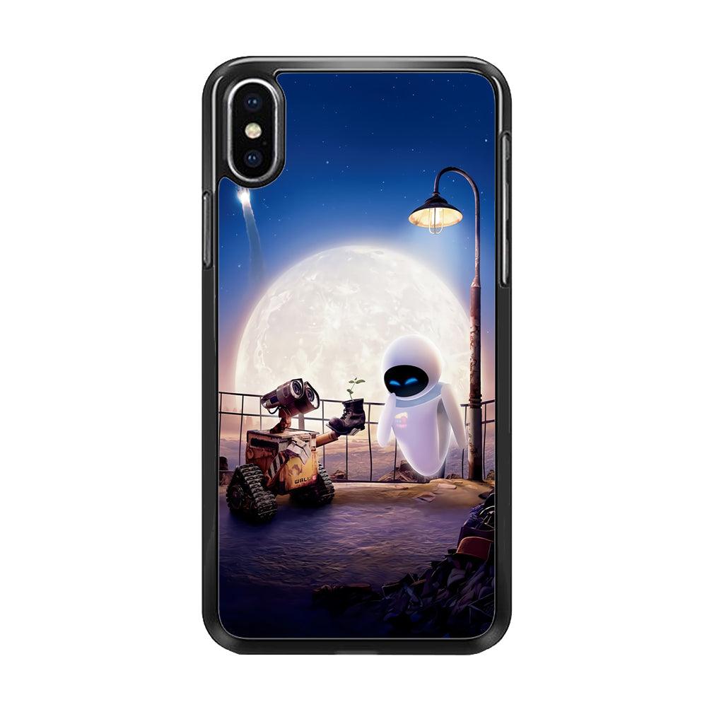 Wall-e With The Couple iPhone X Case-Rubber / Black (2D Case)-Xtracase