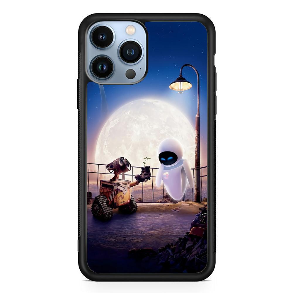 Wall-e With The Couple iPhone 13 Pro Case-Rubber / Black (2D Case)-Xtracase
