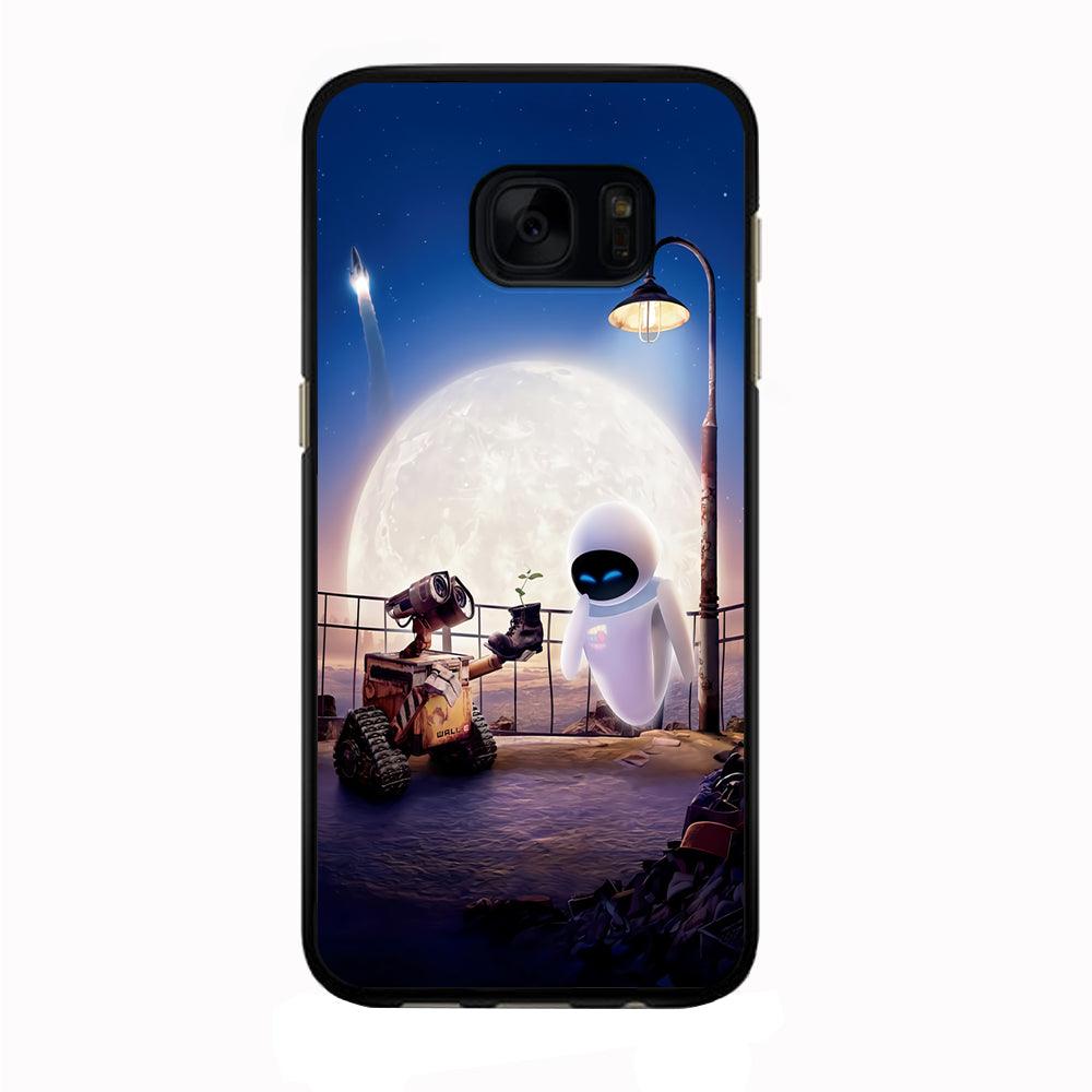 Wall-e With The Couple Samsung Galaxy S7 Edge Case-Rubber / Black (2D Case)-Xtracase