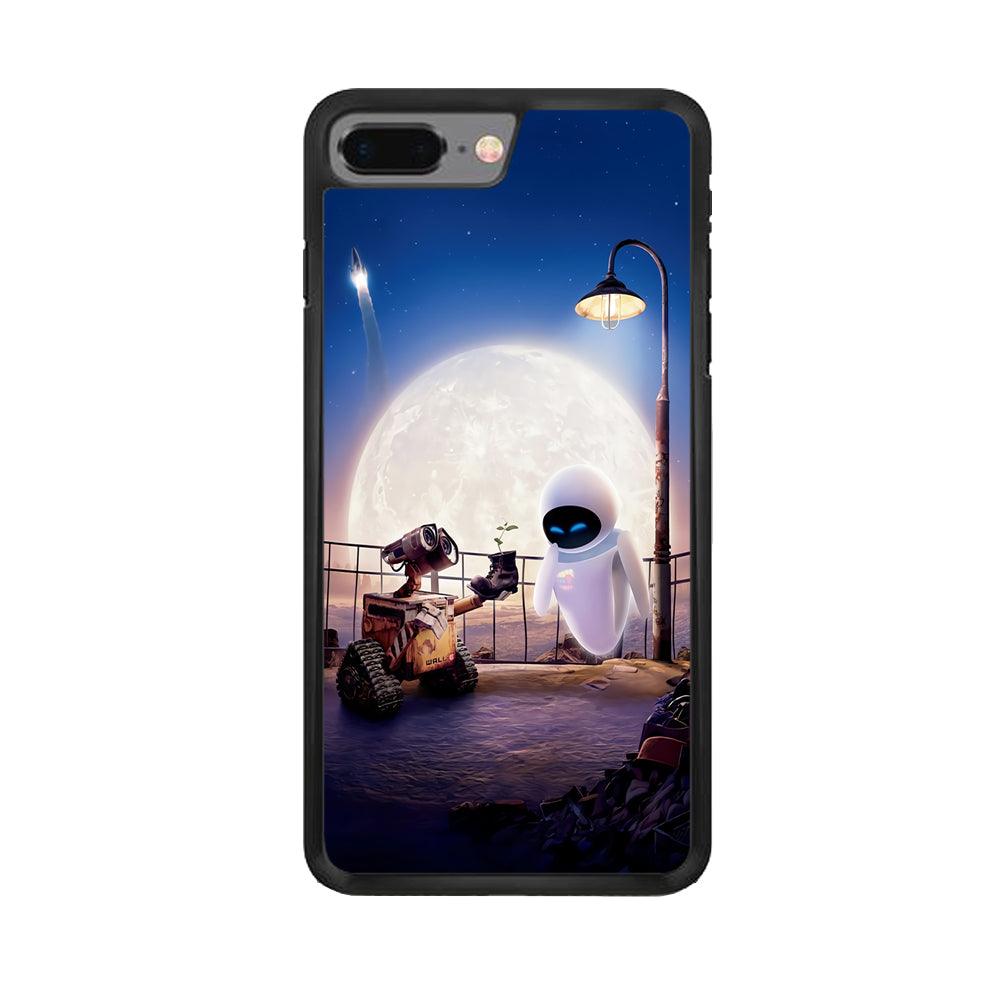 Wall-e With The Couple iPhone 8 Plus Case-Rubber / Black (2D Case)-Xtracase