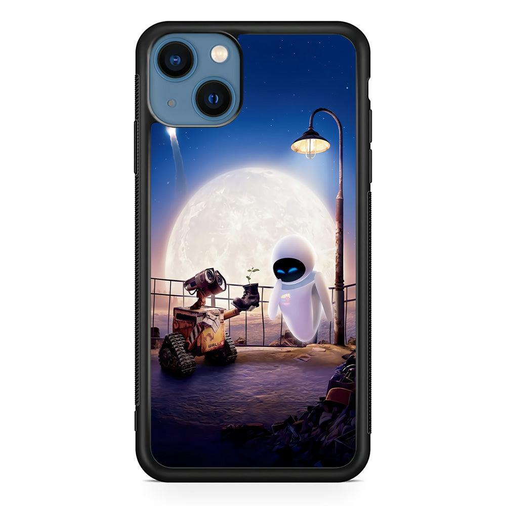 Wall-e With The Couple iPhone 13 Mini Case-Rubber / Black (2D Case)-Xtracase