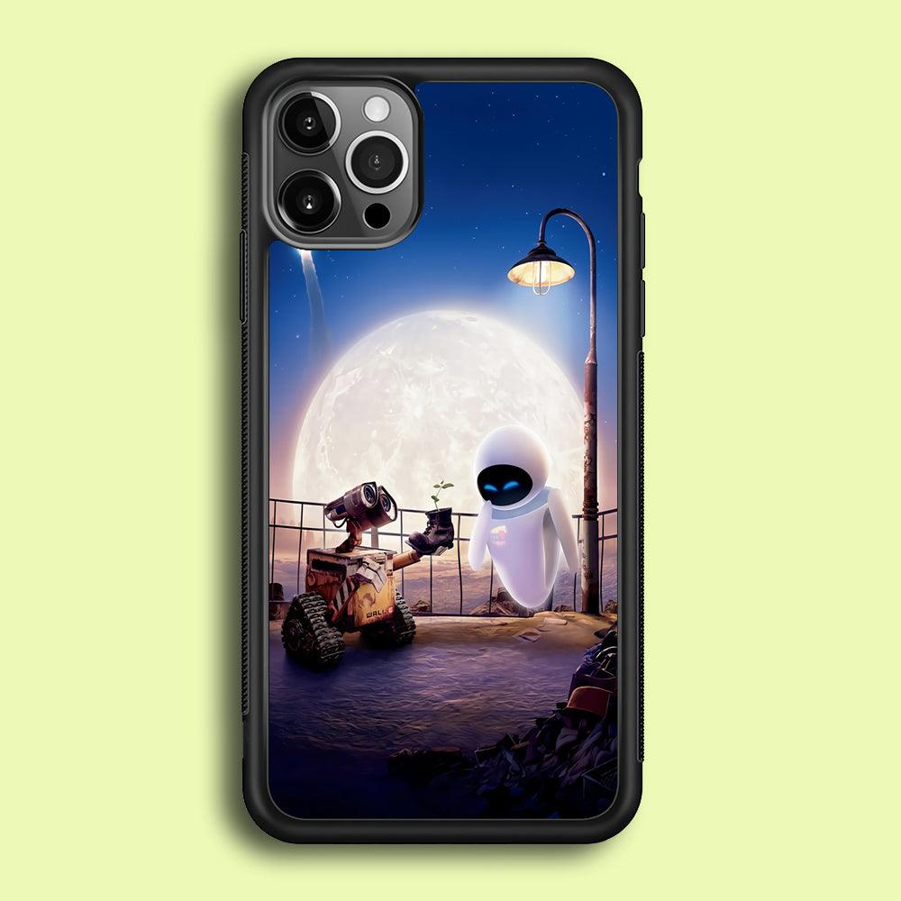 Wall-e With The Couple iPhone 12 Pro Case-Rubber / Black (2D Case)-Xtracase