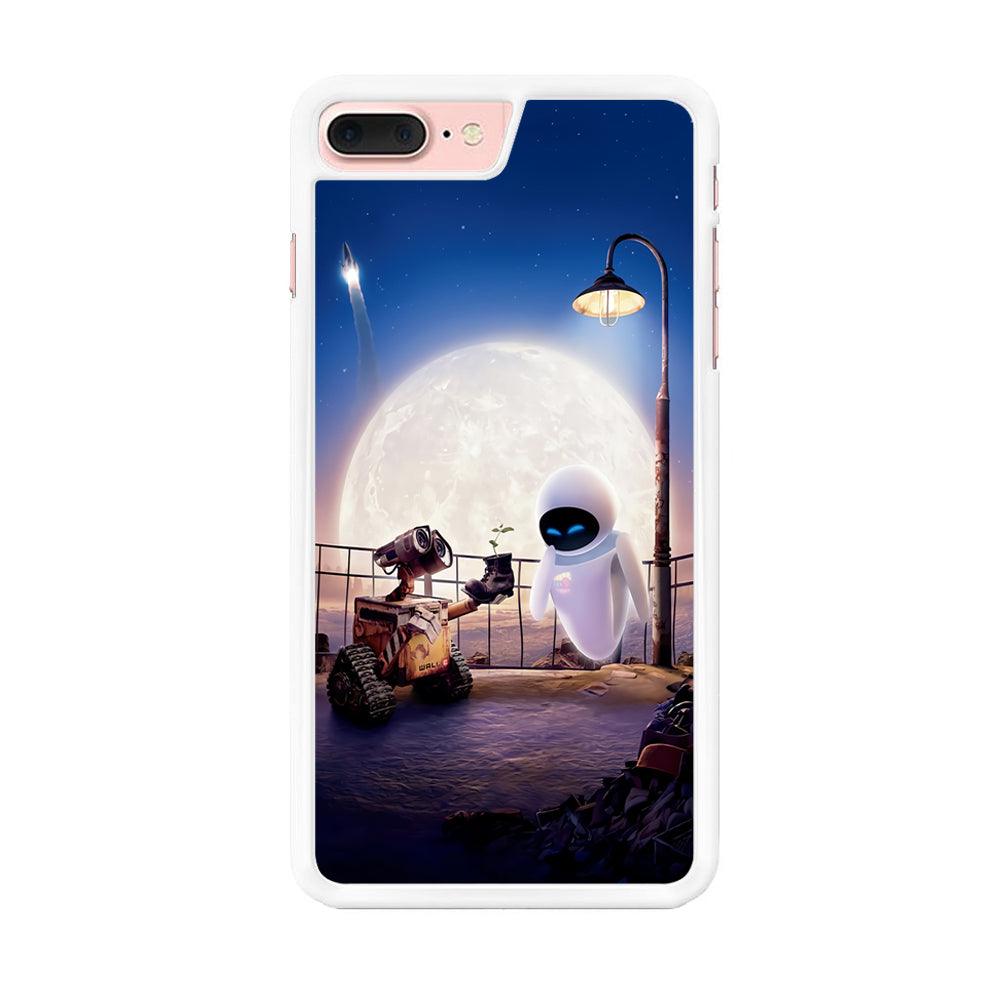 Wall-e With The Couple iPhone 8 Plus Case-Rubber / White (2D Case)-Xtracase
