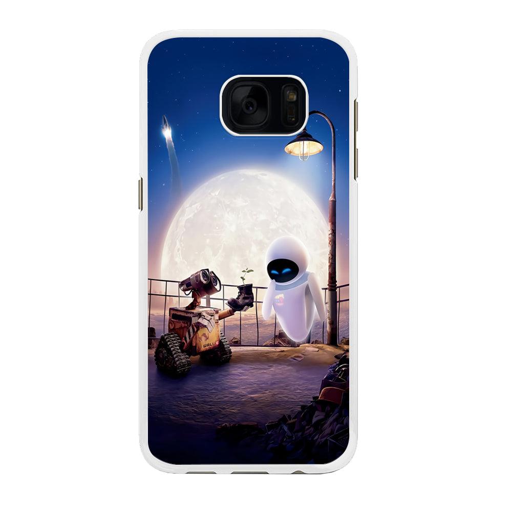 Wall-e With The Couple Samsung Galaxy S7 Edge Case-Rubber / White (2D Case)-Xtracase