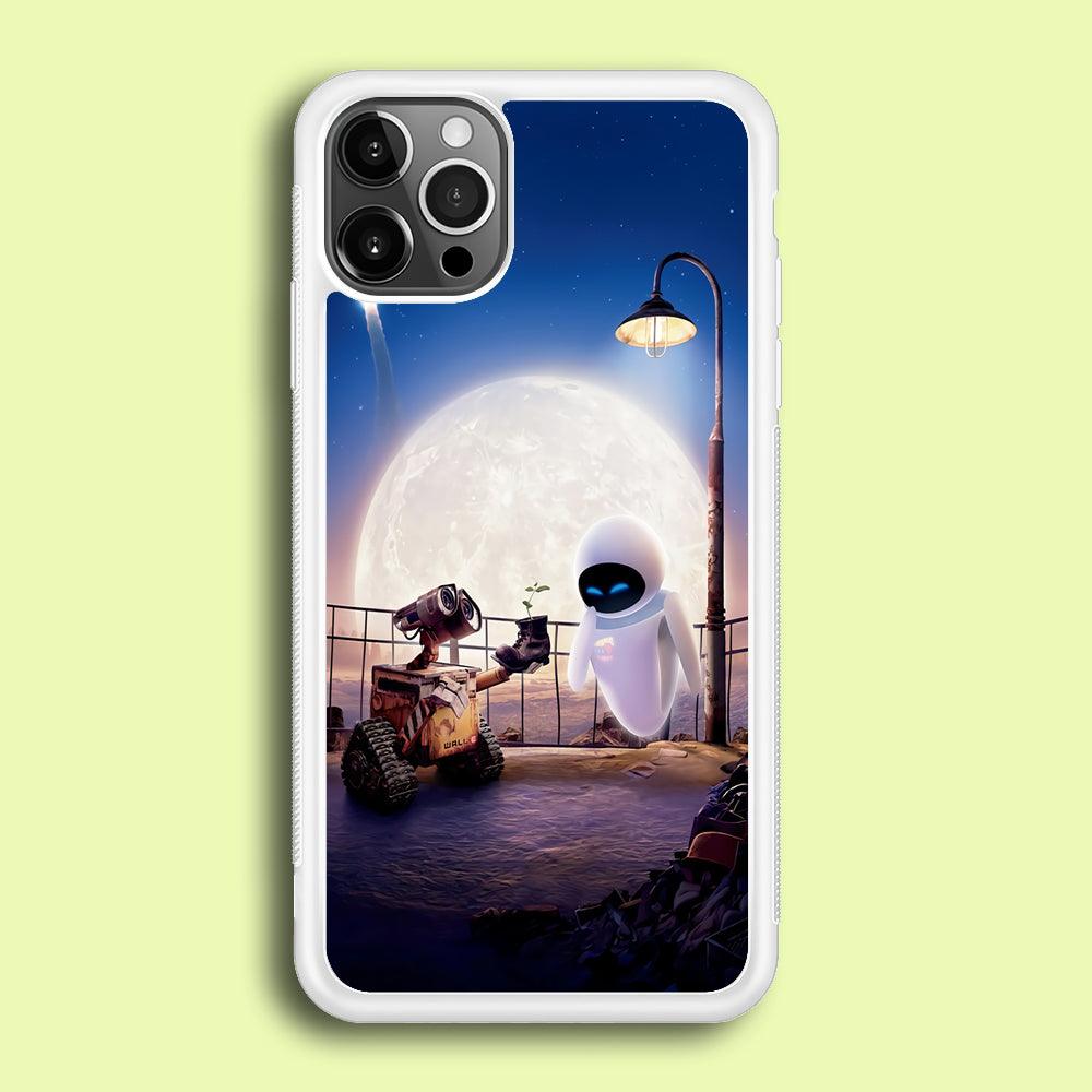 Wall-e With The Couple iPhone 12 Pro Case-Rubber / White (2D Case)-Xtracase