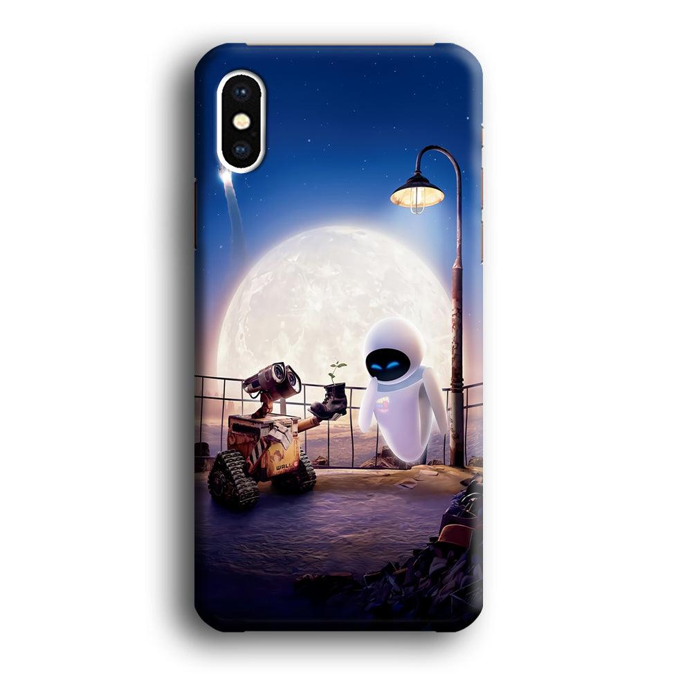 Wall-e With The Couple iPhone X Case-Plastic / Full Wrap (3D Case)-Xtracase