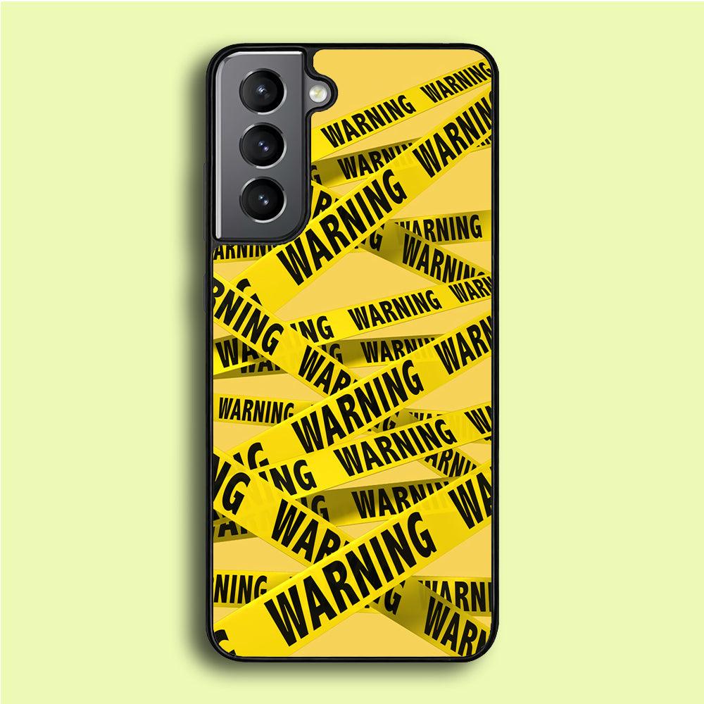Warning Line Yellow Samsung Galaxy S21 Plus Case-Plastic / Full Wrap (3D Case)-Xtracase