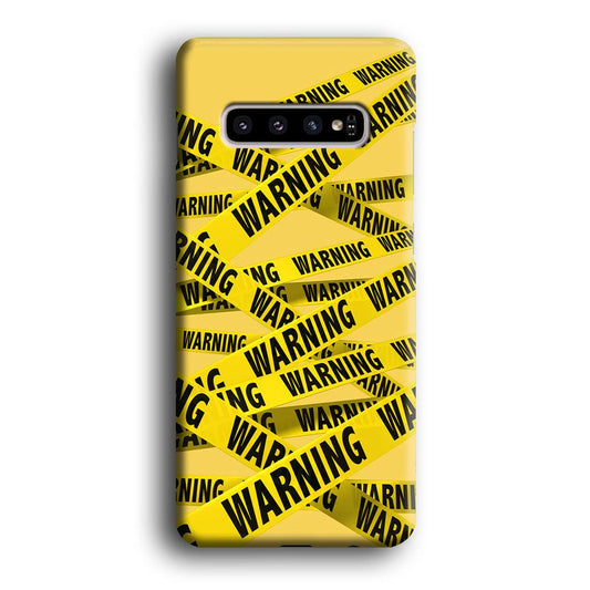 Warning Line Yellow Samsung Galaxy S10 3D Case-Xtracase