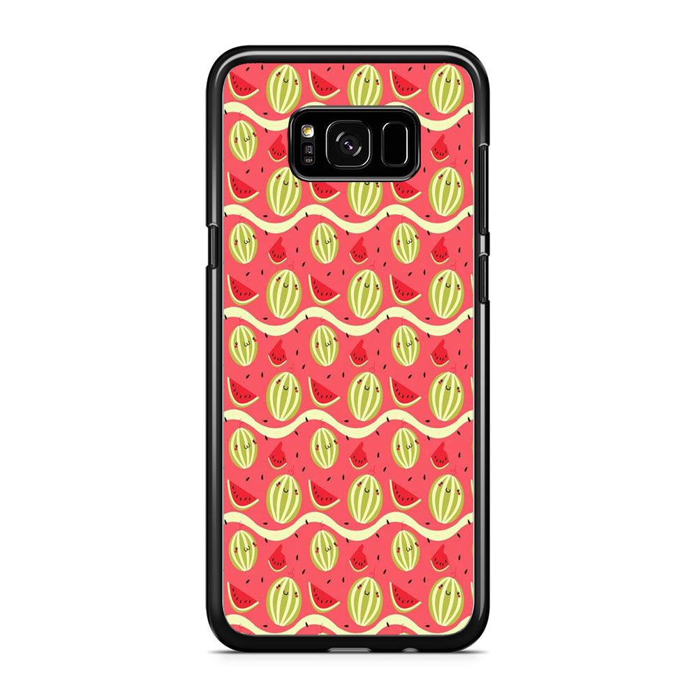 Watermelon Pattern Red Samsung Galaxy S8 Case-Rubber / Black (2D Case)-Xtracase