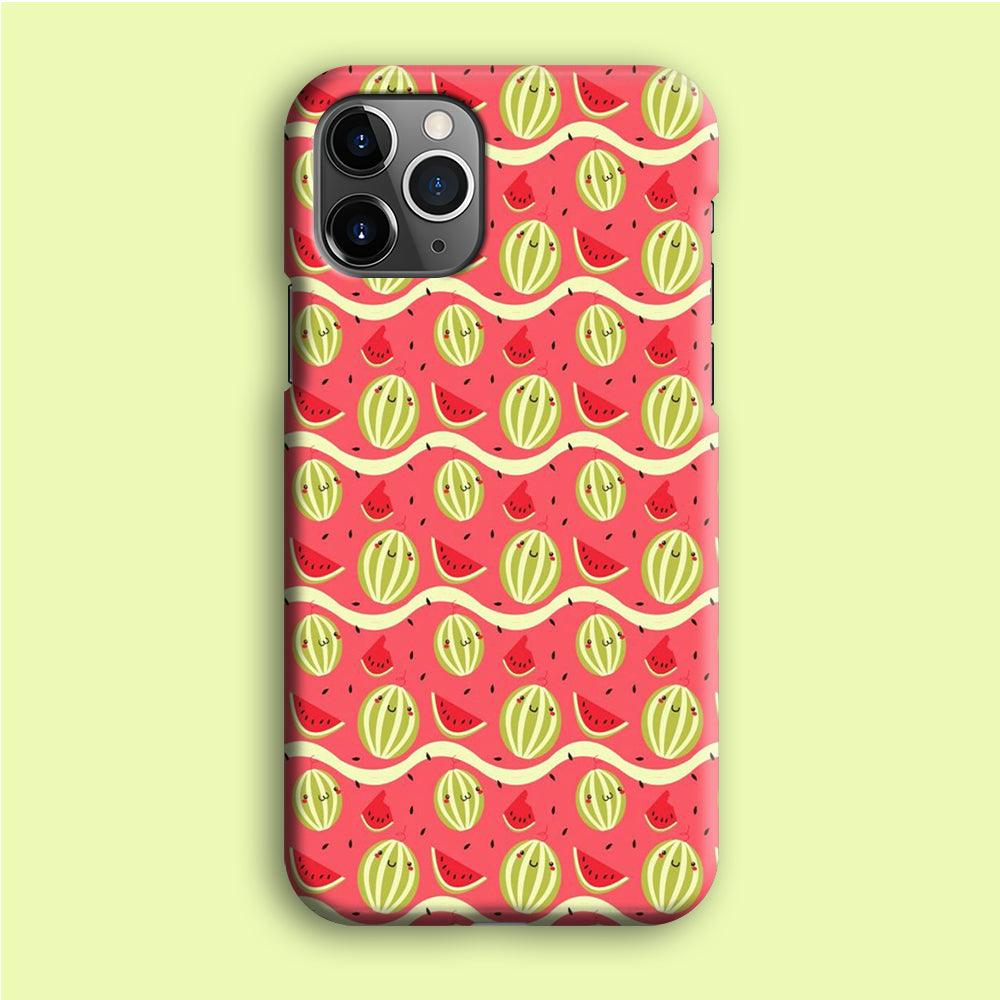Watermelon Pattern Red iPhone 12 Pro Case-Plastic / Full Wrap (3D Case)-Xtracase