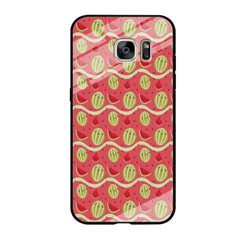 Watermelon Pattern Red Samsung Galaxy S7 Edge Case-Tempered Glass Case-Xtracase