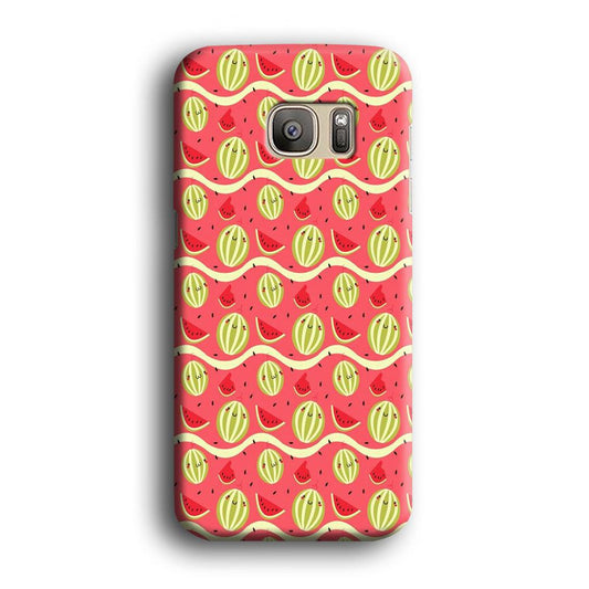 Watermelon Pattern Red Samsung Galaxy S7 Edge Case-Plastic / Full Wrap (3D Case)-Xtracase