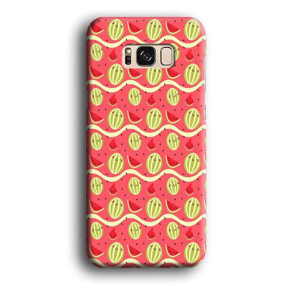 Watermelon Pattern Red Samsung Galaxy S8 Case-Plastic / Full Wrap (3D Case)-Xtracase