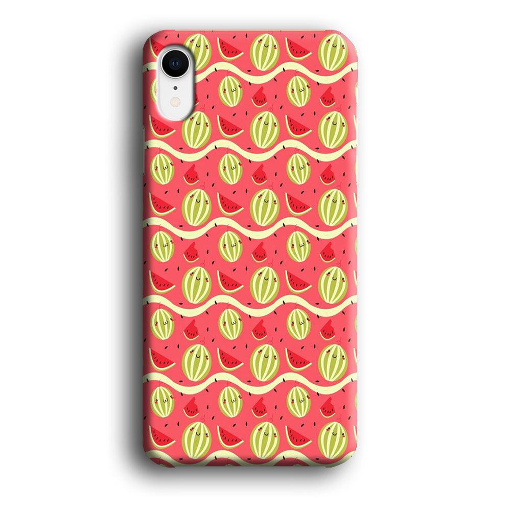 Watermelon Pattern Red iPhone XR Case-Plastic / Full Wrap (3D Case)-Xtracase