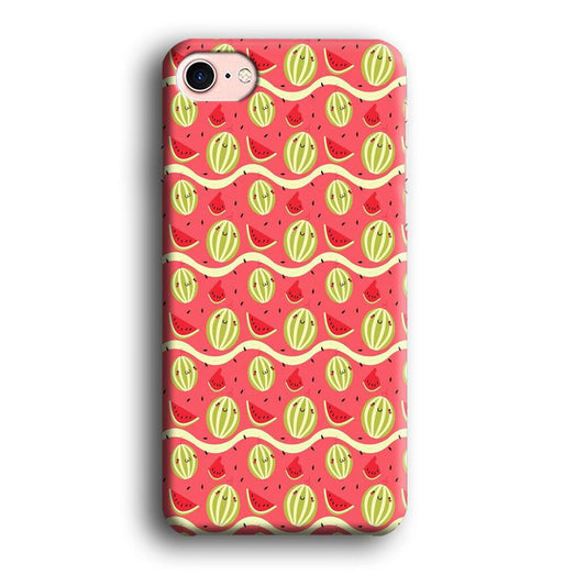 Watermelon Pattern Red iPhone 8 Case-Plastic / Full Wrap (3D Case)-Xtracase