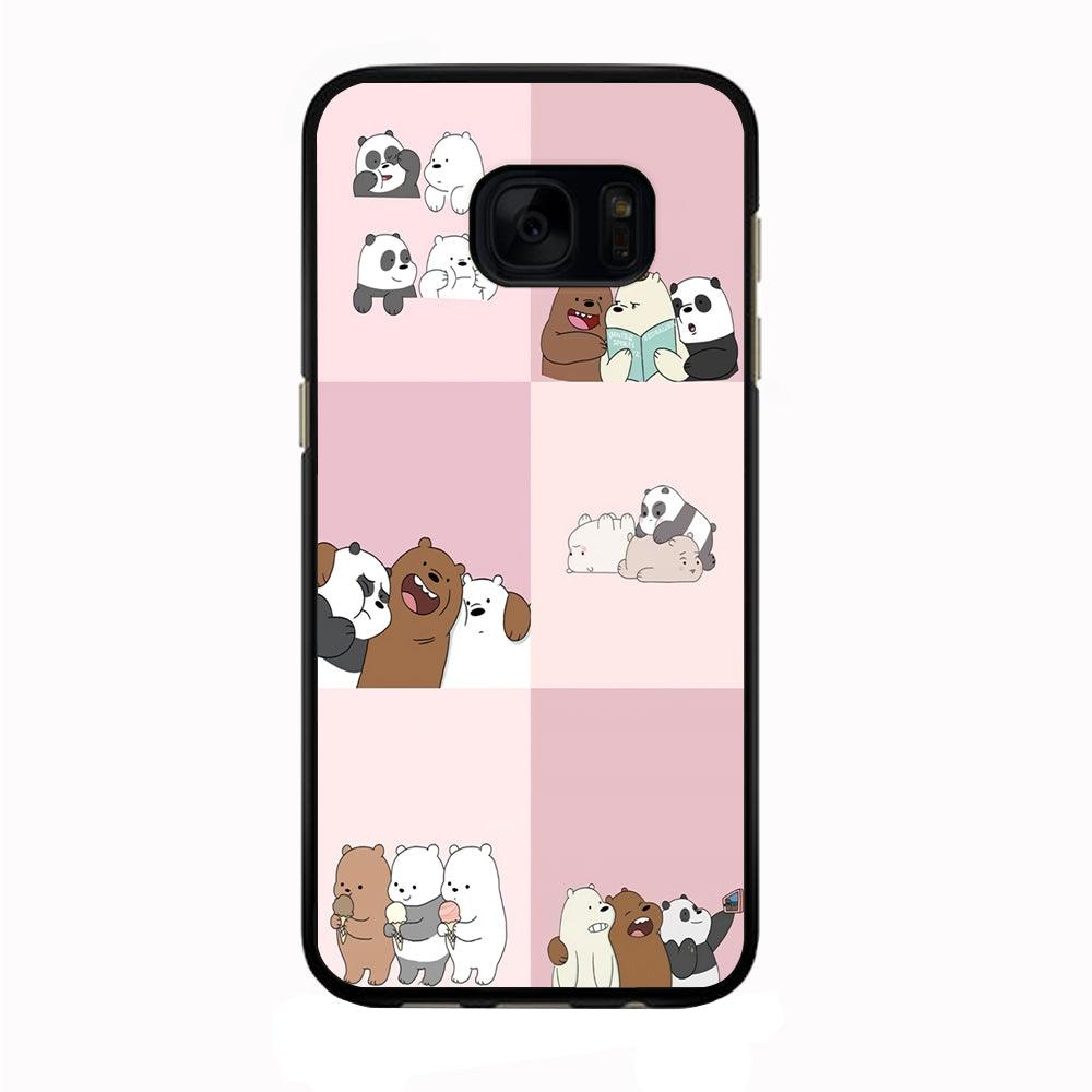 We Bare Bear Daily Life Samsung Galaxy S7 Edge Case-Rubber / Black (2D Case)-Xtracase