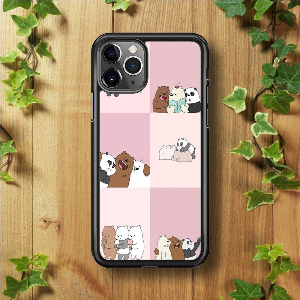 We Bare Bear Daily Life iPhone 11 Pro Case-Rubber / Black (2D Case)-Xtracase
