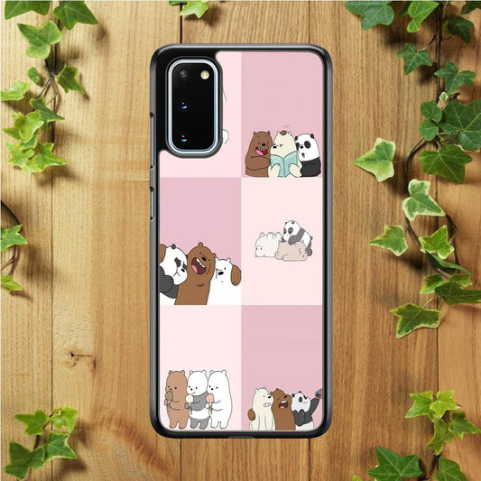 We Bare Bear Daily Life Samsung Galaxy S20 Case-Rubber / White (2D Case)-Xtracase