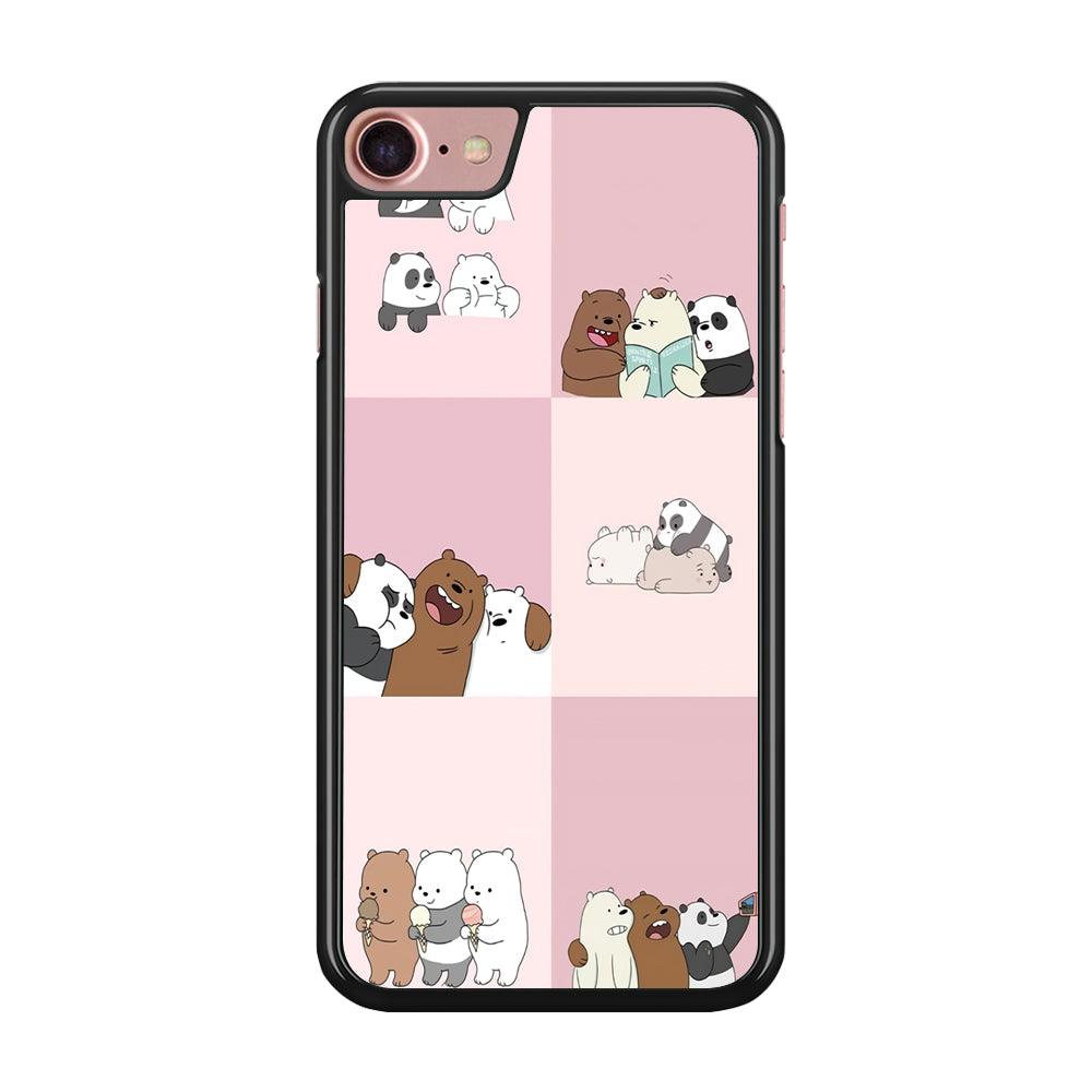 We Bare Bear Daily Life iPhone SE 2020 Case-Rubber / Black (2D Case)-Xtracase