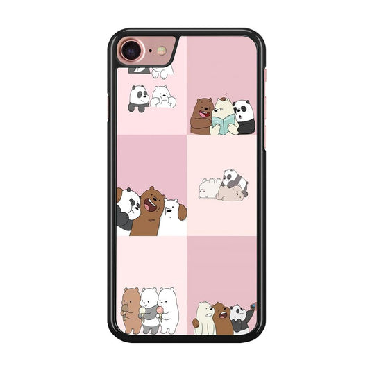 We Bare Bear Daily Life iPhone SE 2020 Case-Rubber / Black (2D Case)-Xtracase