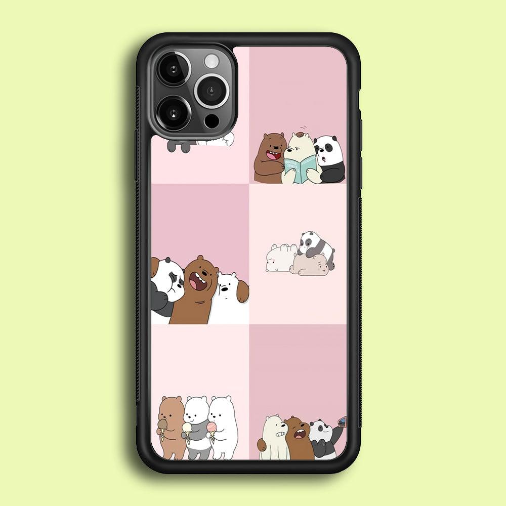 We Bare Bear Daily Life iPhone 12 Pro Case-Rubber / Black (2D Case)-Xtracase