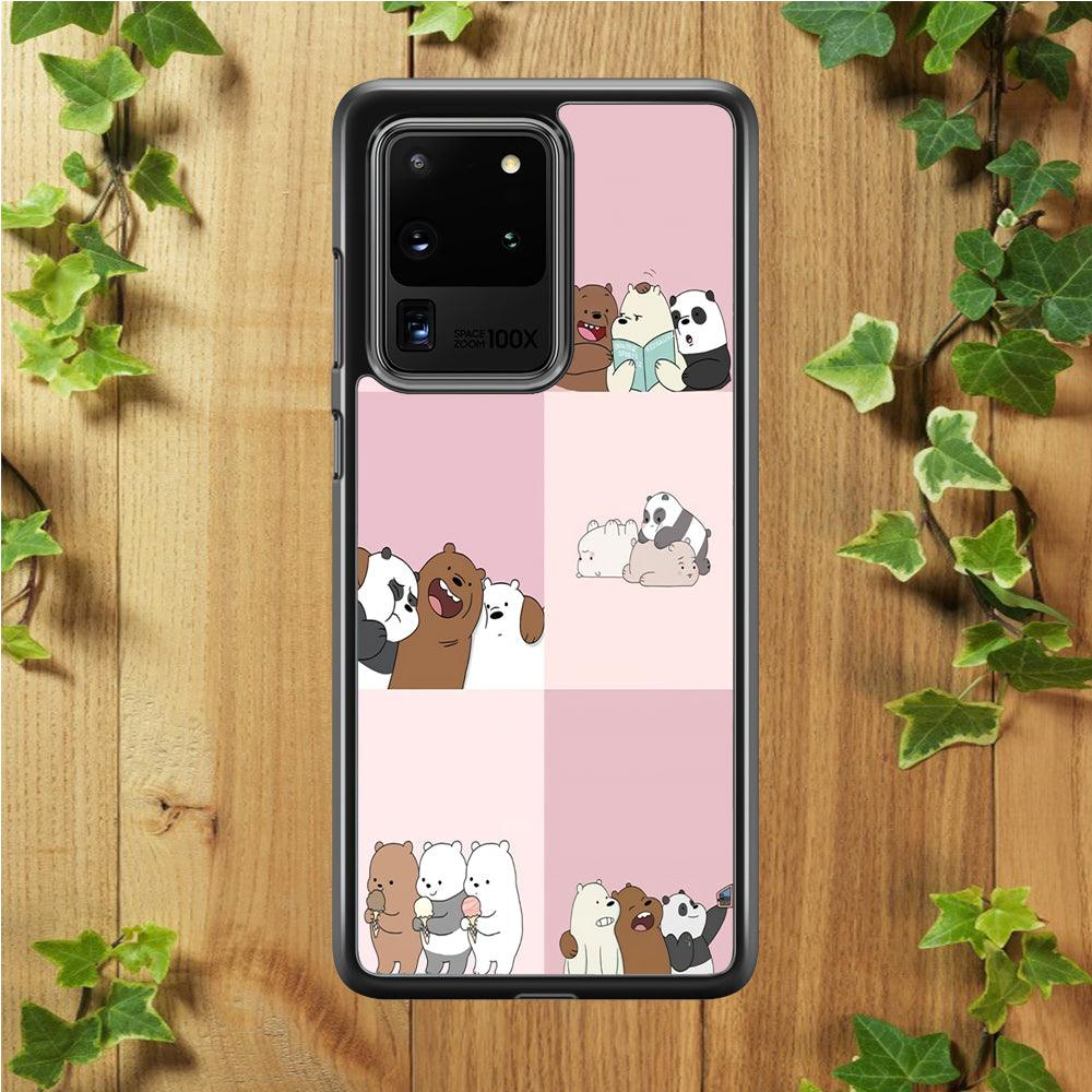 We Bare Bear Daily Life Samsung Galaxy S20 Ultra Case-Rubber / White (2D Case)-Xtracase