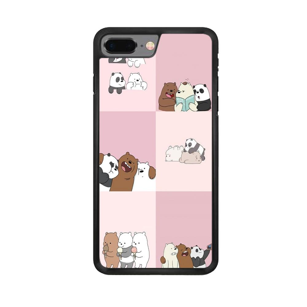 We Bare Bear Daily Life iPhone 7 Plus Case-Rubber / Black (2D Case)-Xtracase