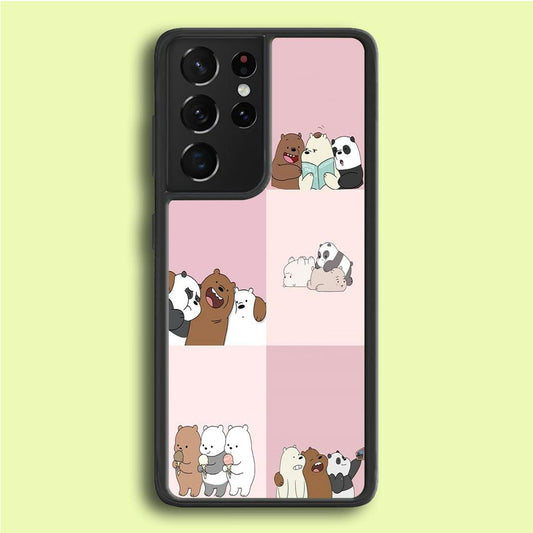 We Bare Bear Daily Life Samsung Galaxy S21 Ultra Case-Rubber / Black (2D Case)-Xtracase
