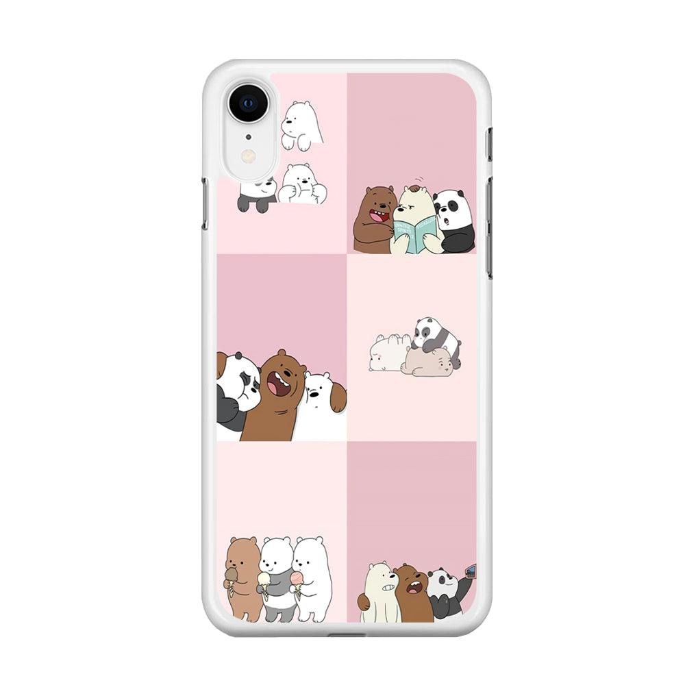 We Bare Bear Daily Life iPhone XR Case-Rubber / White (2D Case)-Xtracase