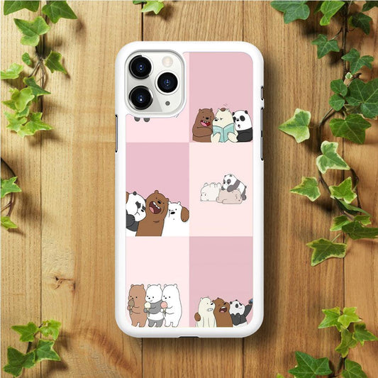 We Bare Bear Daily Life iPhone 11 Pro Max Case-Rubber / White (2D Case)-Xtracase