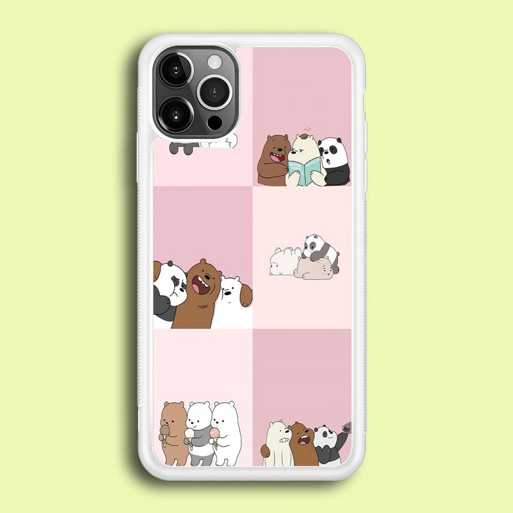 We Bare Bear Daily Life iPhone 12 Pro Case-Rubber / White (2D Case)-Xtracase