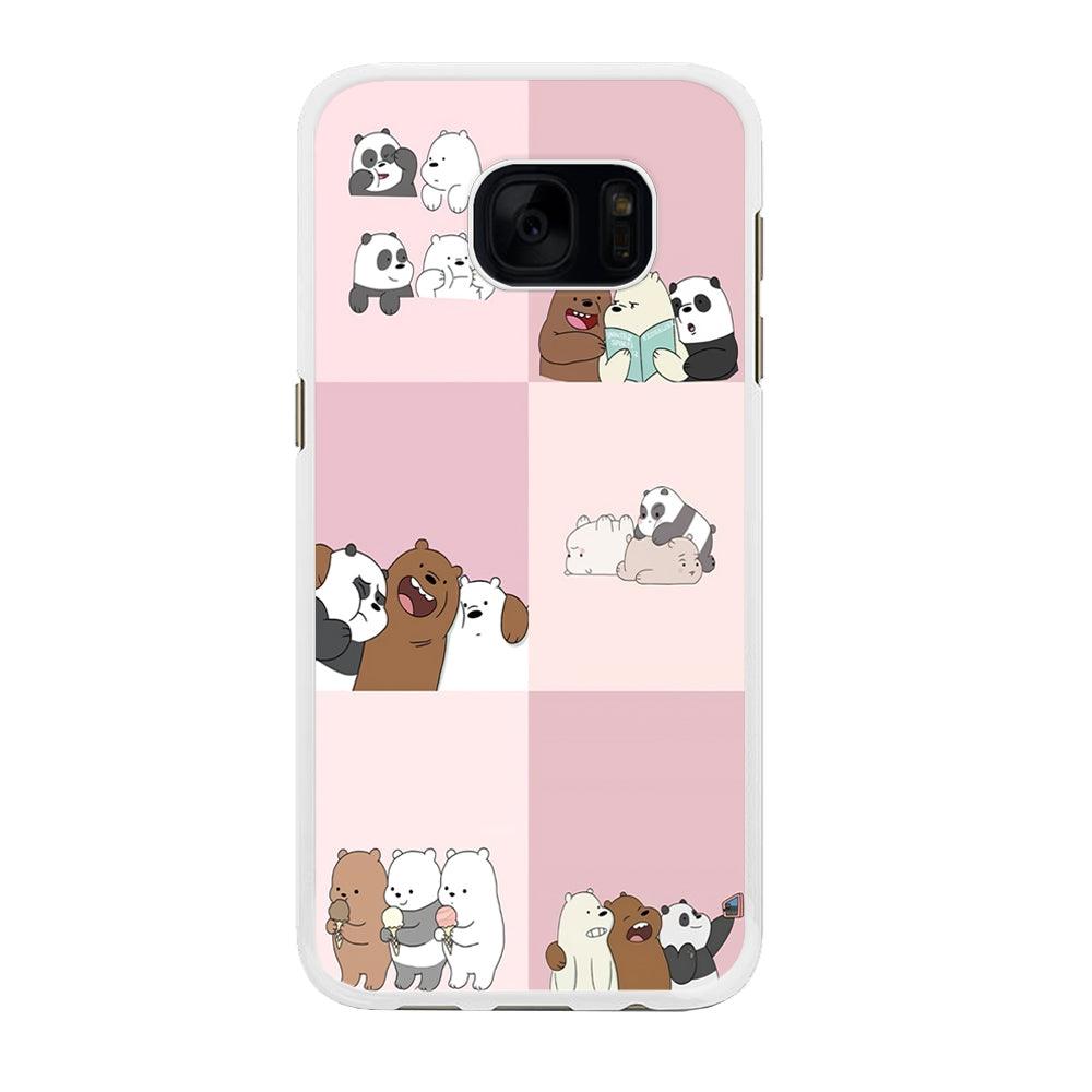 We Bare Bear Daily Life Samsung Galaxy S7 Edge Case-Rubber / White (2D Case)-Xtracase