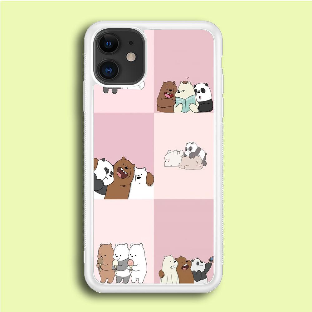 We Bare Bear Daily Life iPhone 12 Mini Case-Rubber / White (2D Case)-Xtracase