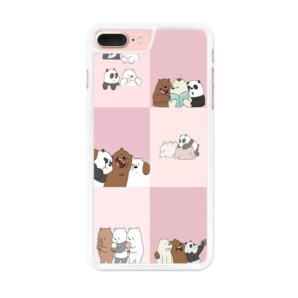 We Bare Bear Daily Life iPhone 7 Plus Case-Rubber / White (2D Case)-Xtracase