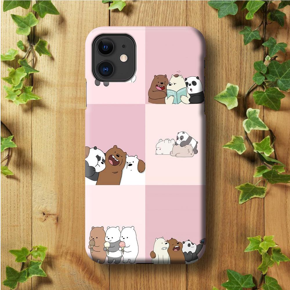 We Bare Bear Daily Life iPhone 11 Case-Plastic / Full Wrap (3D Case)-Xtracase