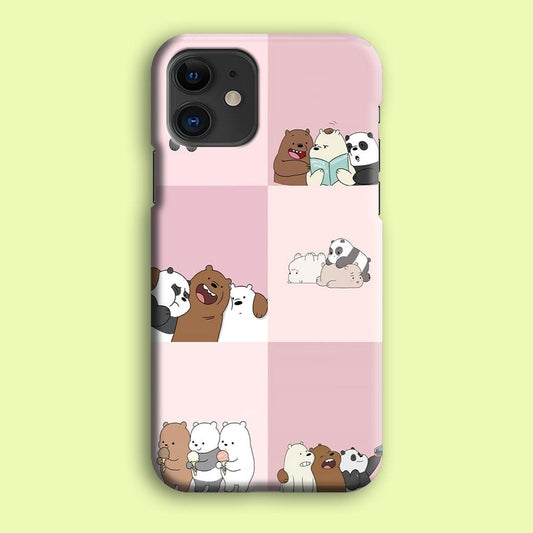 We Bare Bear Daily Life iPhone 12 Mini Case-Plastic / Full Wrap (3D Case)-Xtracase