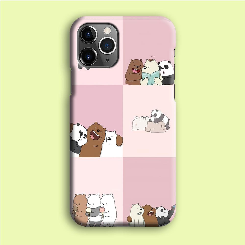 We Bare Bear Daily Life iPhone 12 Pro Case-Plastic / Full Wrap (3D Case)-Xtracase