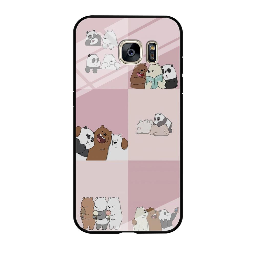 We Bare Bear Daily Life Samsung Galaxy S7 Edge Case-Tempered Glass Case-Xtracase