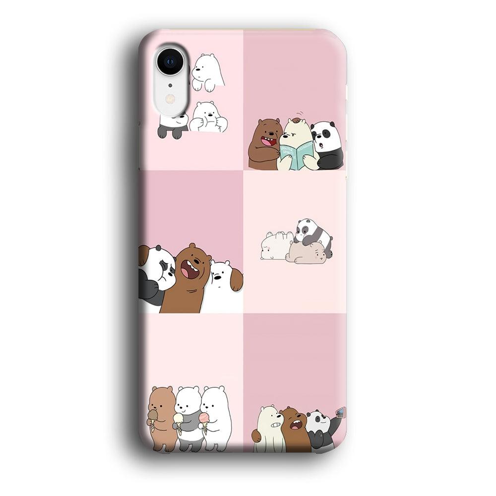 We Bare Bear Daily Life iPhone XR Case-Plastic / Full Wrap (3D Case)-Xtracase