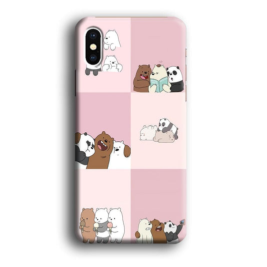 We Bare Bear Daily Life iPhone X Case-Plastic / Full Wrap (3D Case)-Xtracase