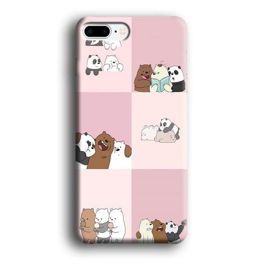 We Bare Bear Daily Life iPhone 8 Plus Case-Plastic / Full Wrap (3D Case)-Xtracase