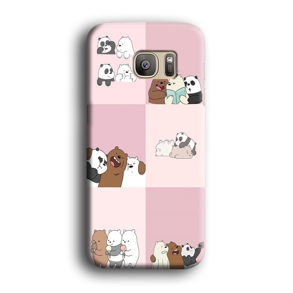 We Bare Bear Daily Life Samsung Galaxy S7 Edge Case-Plastic / Full Wrap (3D Case)-Xtracase